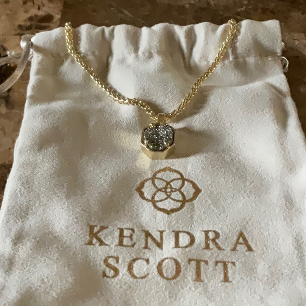Kendra Scott Gold Tone Druzy Quartz Necklace